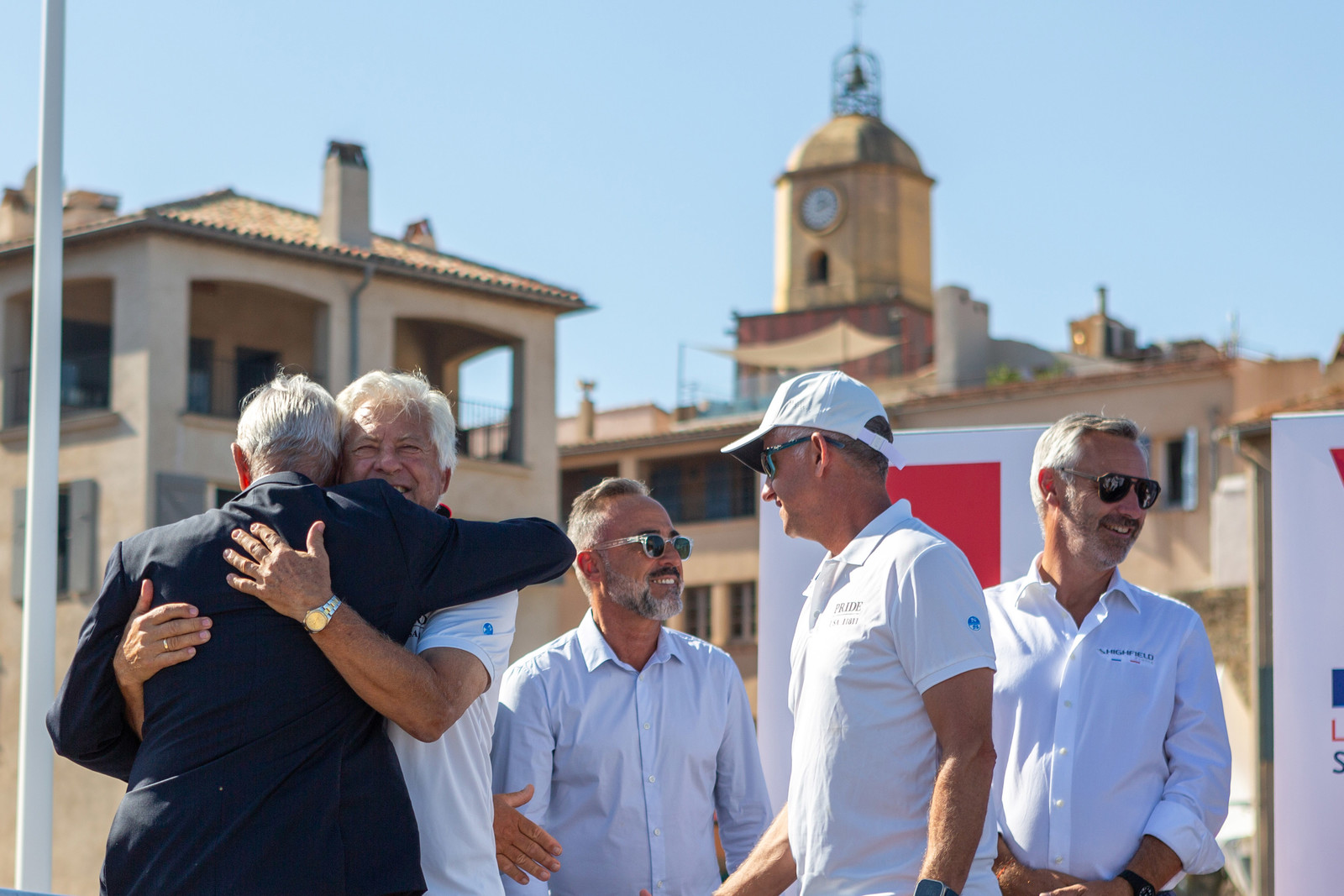 08 10 2023, Saint-Tropez (FRA,83), Les Voiles de Saint-Tropez 2023, Prizegiving classics and moderns 08 10 2023, Saint-Tropez (FRA,83), Les Voiles de Saint-Tropez 2023, Prizegiving classics and moderns