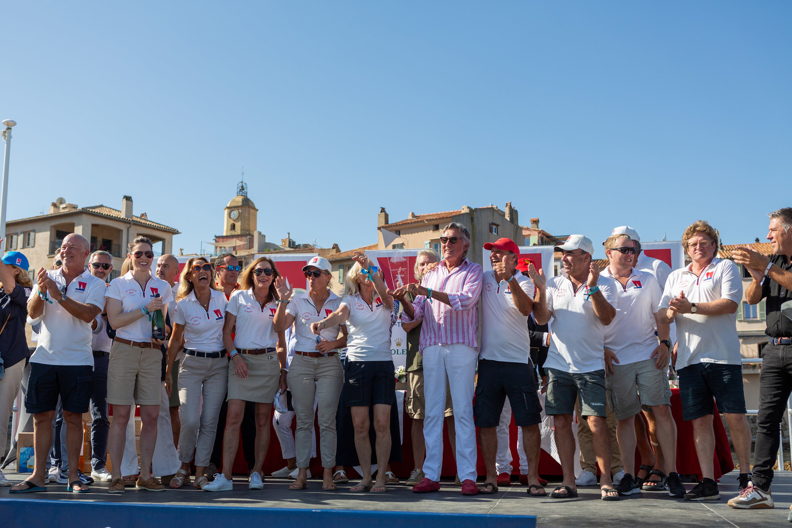 08 10 2023, Saint-Tropez (FRA,83), Les Voiles de Saint-Tropez 2023, Prizegiving classics and moderns 08 10 2023, Saint-Tropez (FRA,83), Les Voiles de Saint-Tropez 2023, Prizegiving classics and moderns