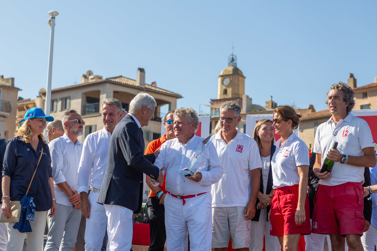 08 10 2023, Saint-Tropez (FRA,83), Les Voiles de Saint-Tropez 2023, Prizegiving classics and moderns 08 10 2023, Saint-Tropez (FRA,83), Les Voiles de Saint-Tropez 2023, Prizegiving classics and moderns