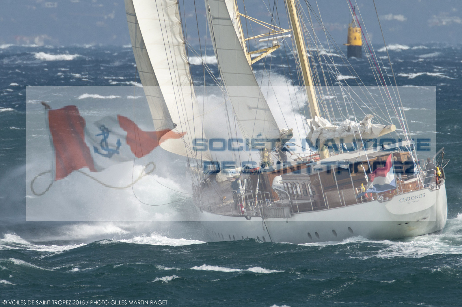 30 09 2015, Saint-Tropez (FRA,83), Voiles de Saint-Tropez, Day 3, Races cancelled, cruising yacht Chronos (55m, Roeder Tutzing design, Ark construction) 30 09 2015, Saint-Tropez (FRA,83), Voiles de Saint-Tropez, Day 3, Races cancelled, cruising yacht Chronos (55m, Roeder Tutzing design, Ark construction)