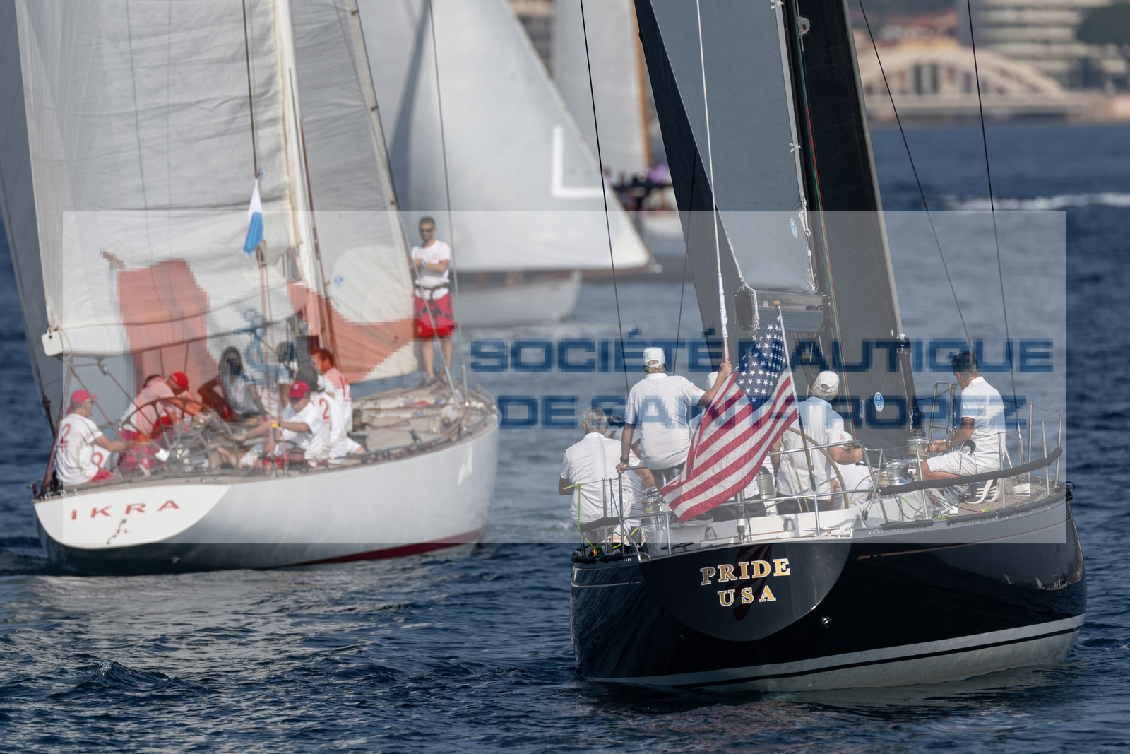 05 10 2023, Saint-Tropez (FRA,83), Les Voiles de Saint-Tropez 2023, Race Day 5, Défi Pride Vs Ikra 05 10 2023, Saint-Tropez (FRA,83), Les Voiles de Saint-Tropez 2023, Race Day 5, Défi Pride Vs Ikra