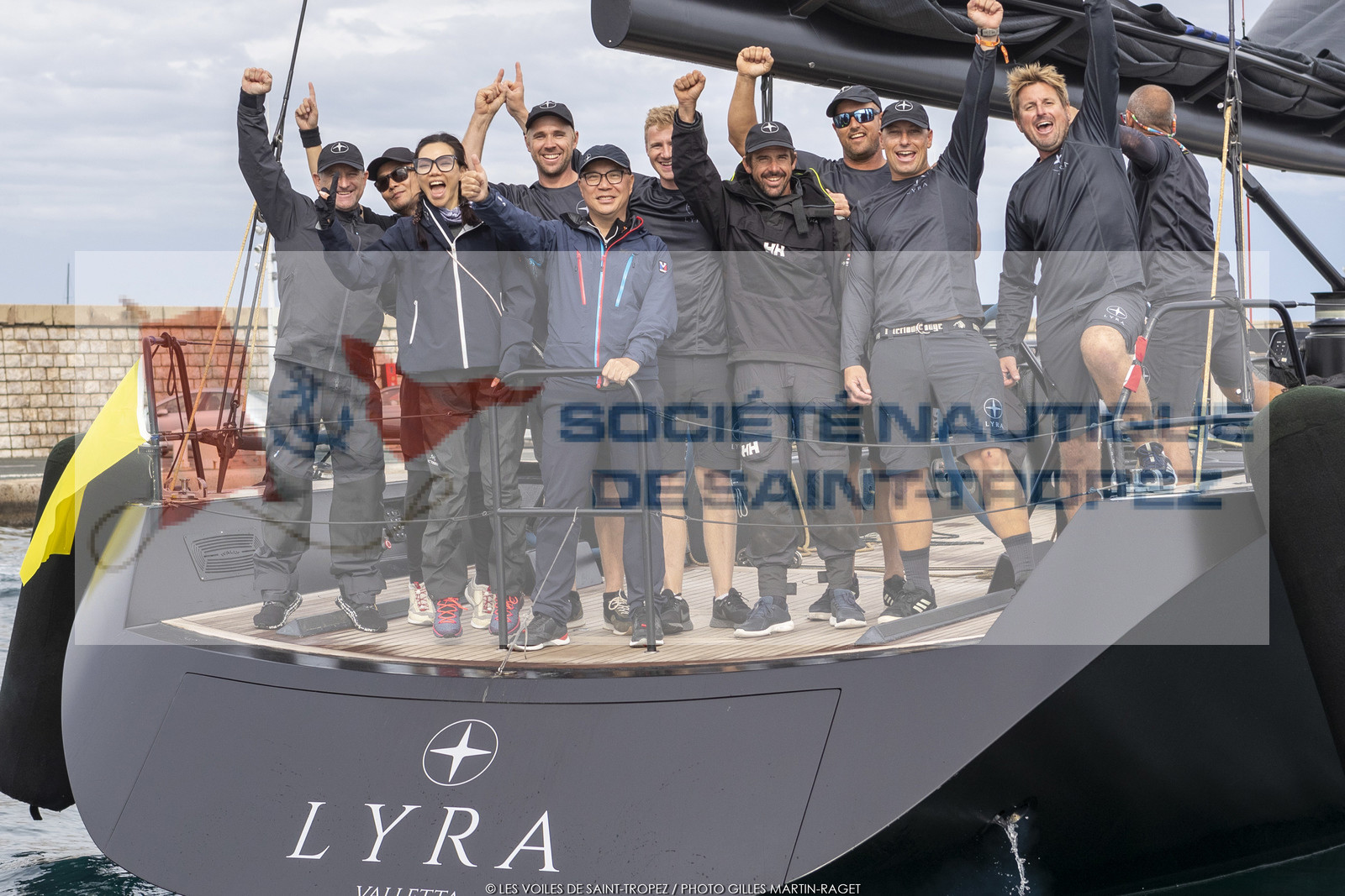 08 10 2022, Saint-Tropez (FRA,83), Voiles de Saint-Tropez 2022,  Race 4 (abandonned), Lyra crew (winnner division 3)
