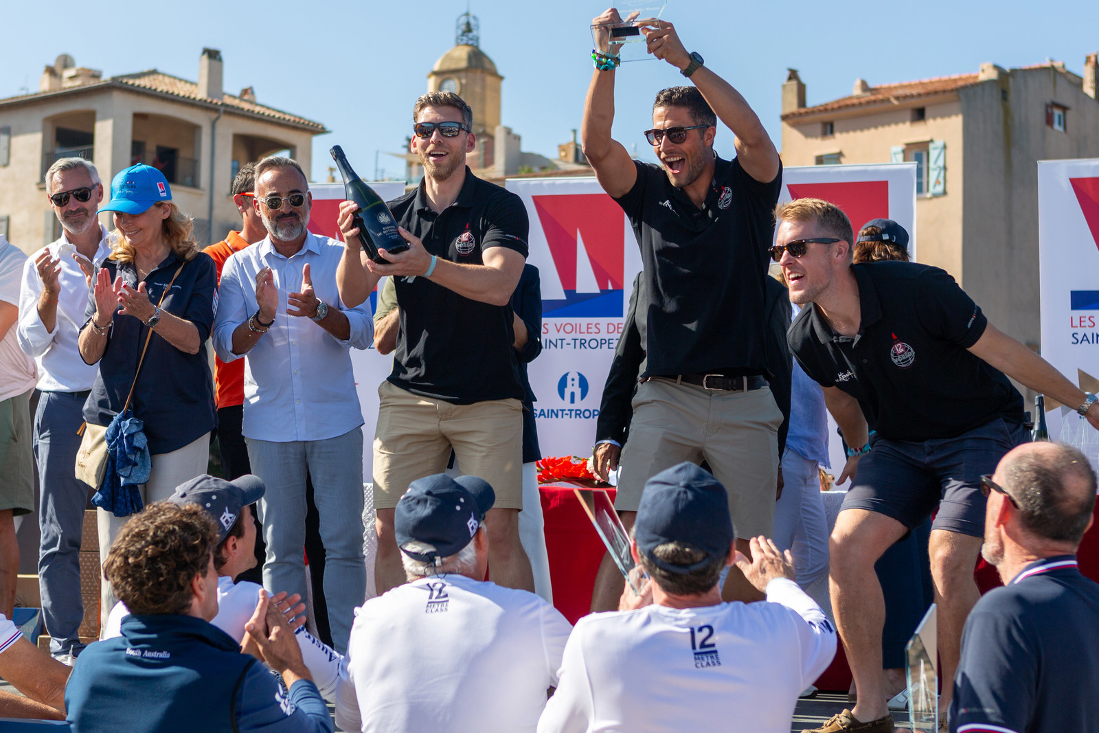 08 10 2023, Saint-Tropez (FRA,83), Les Voiles de Saint-Tropez 2023, Prizegiving classics and moderns 08 10 2023, Saint-Tropez (FRA,83), Les Voiles de Saint-Tropez 2023, Prizegiving classics and moderns